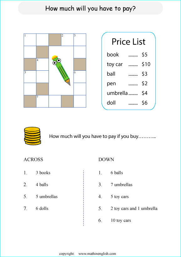 printable measurement and time crossword puzzle for kids