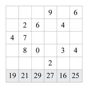 printable 10 by 6 Tenner grids math number and IQ puzzle for kids and math students