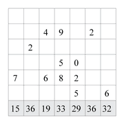 printable 10 by 7 Tenner grids math number and IQ puzzle for kids and math students