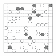 printable Japanese Masyu logic puzzle for kids and math students