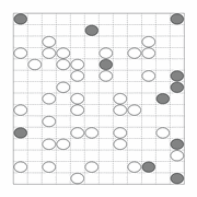 printable Japanese Masyu logic puzzle for kids and math students