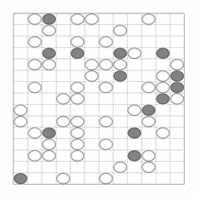 printable Japanese Masyu logic puzzle for kids and math students