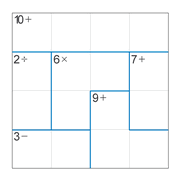 printable 4 by 4 mathdoku math operations puzzle for kids and math students