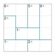 printable 4 by 4 mathdoku math operations puzzle for kids and math students