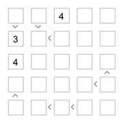 printable 5 by 5 More or Less math Sudoku for children