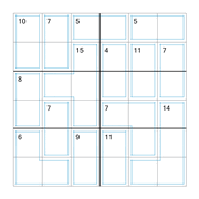 printable 6 by 6 Killer Sudoku math operations puzzle for kids and math students