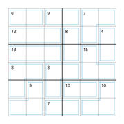 printable 6 by 6 Killer Sudoku math operations puzzle for kids and math students