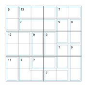 printable 6 by 6 Killer Sudoku math operations puzzle for kids and math students