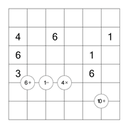 printable 6 by 6 Mathrix math calculation puzzle