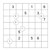 printable 7 by 7 Mathrix math calculation puzzle