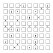 printable 8 by 8 More or Less math Sudoku for children