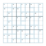 printable 9 by 9 Killer Sudoku math operations puzzle for kids and math students