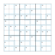 printable 9 by 9 Killer Sudoku math operations puzzle for kids and math students