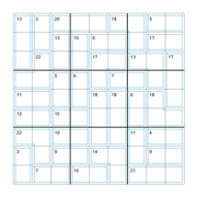 printable 9 by 9 Killer Sudoku math operations puzzle for kids and math students