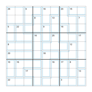 printable 9 by 9 Killer Sudoku math operations puzzle for kids and math students