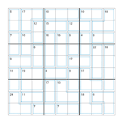 printable 9 by 9 Killer Sudoku math operations puzzle for kids and math students