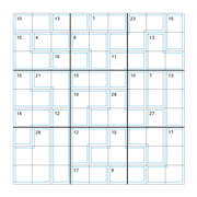 printable 9 by 9 Killer Sudoku math operations puzzle for kids and math students