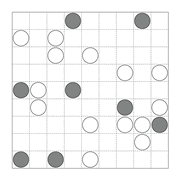 printable Japanese Masyu logic puzzle for kids and math students