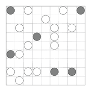 printable Japanese Masyu logic puzzle for kids and math students