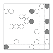 printable Japanese Masyu logic puzzle for kids and math students