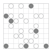 printable Japanese Masyu logic puzzle for kids and math students