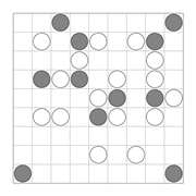 printable Japanese Masyu logic puzzle for kids and math students