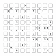 printable 9 by 9 More or Less math Sudoku for children