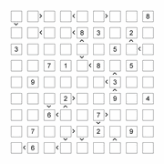 printable 9 by 9 More or Less math Sudoku for children