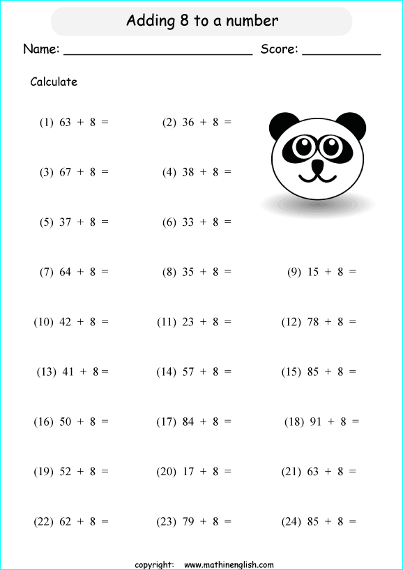 printable math addition 2 digits worksheets