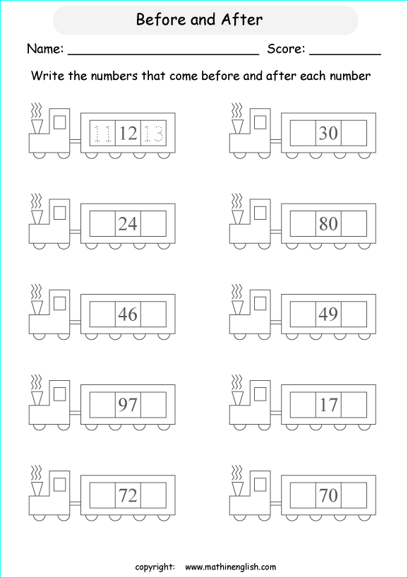 printable math countig numbers,  numeracy and number worksheets for primary and elementary math class