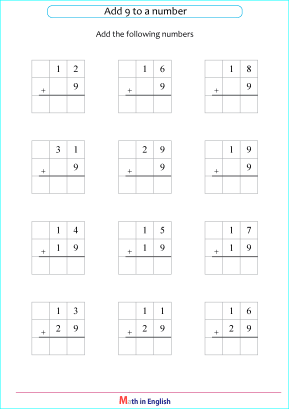 printable math addition 2 digits worksheets