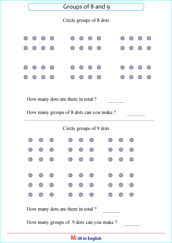 division grouping with pictures and visuals