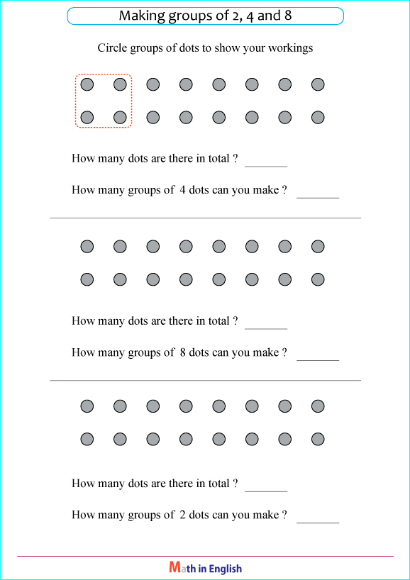 division grouping with pictures and visuals