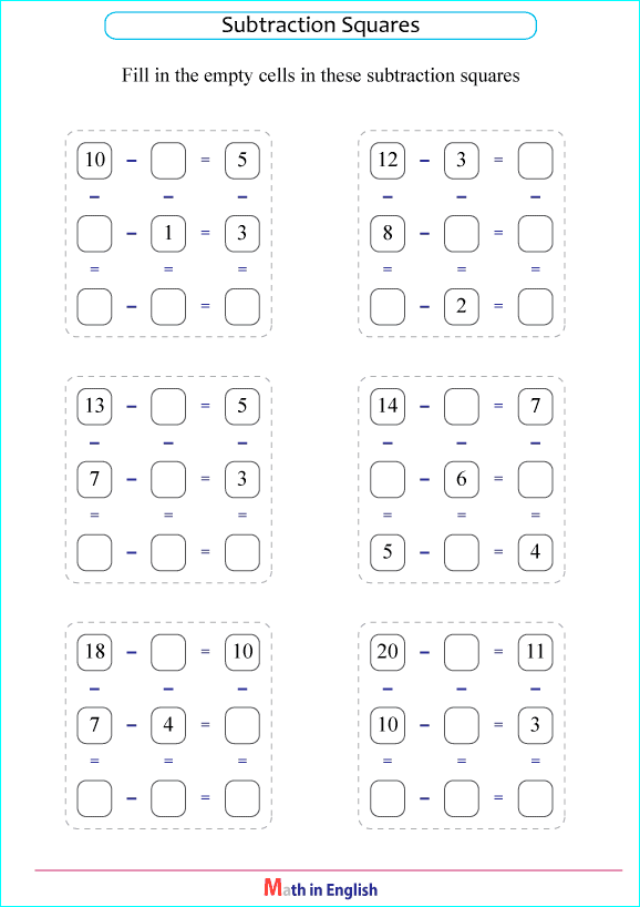 subtraction within 20 with regrouping