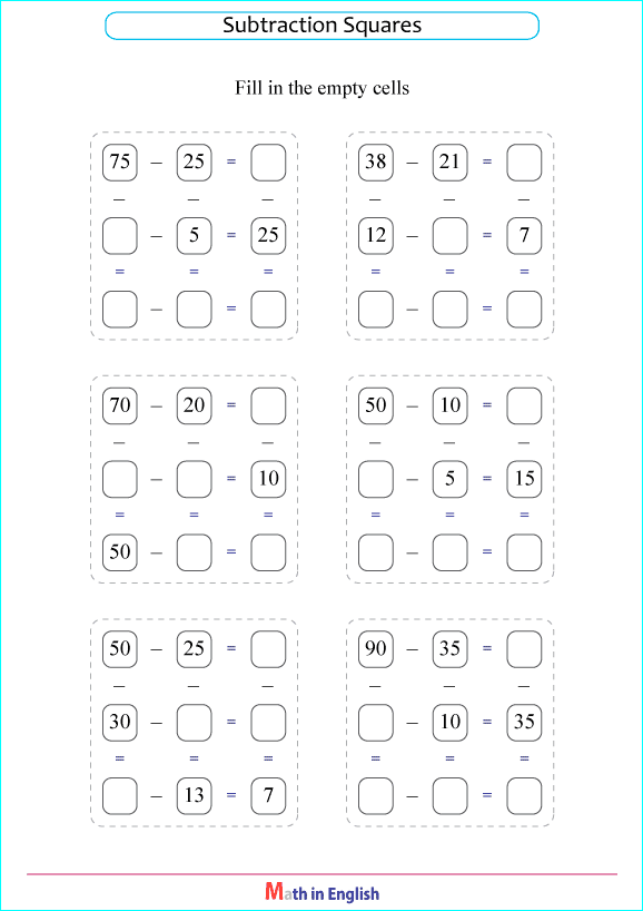 subtraction within 100with regrouping