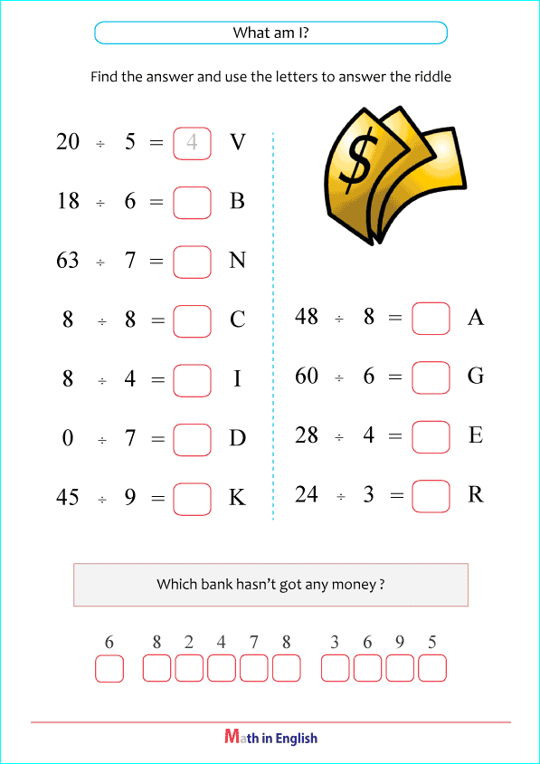 fun division worksheet