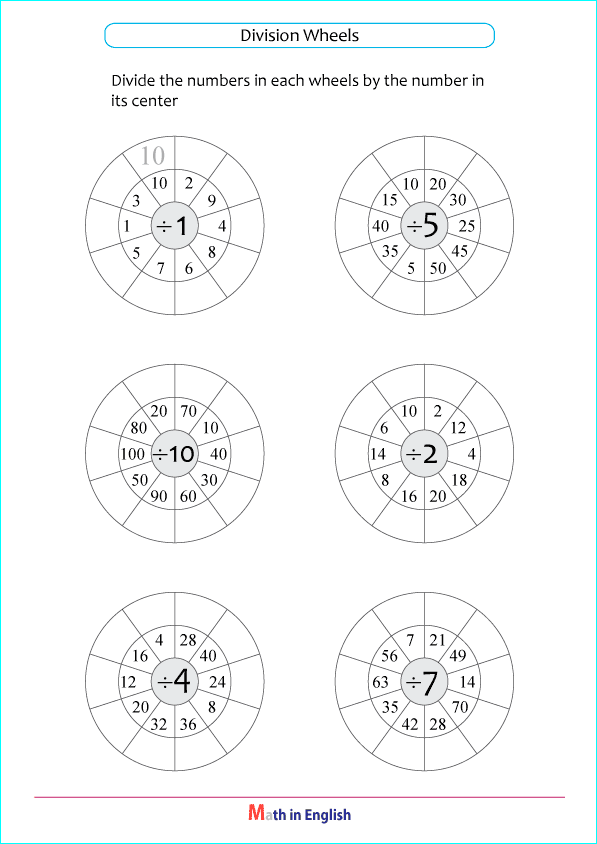 mixed division facts worksheet