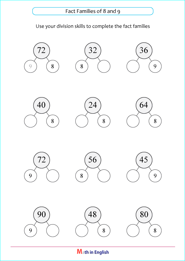 division by 8 and 9