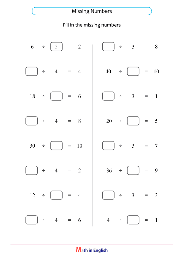 division by 3 and 4