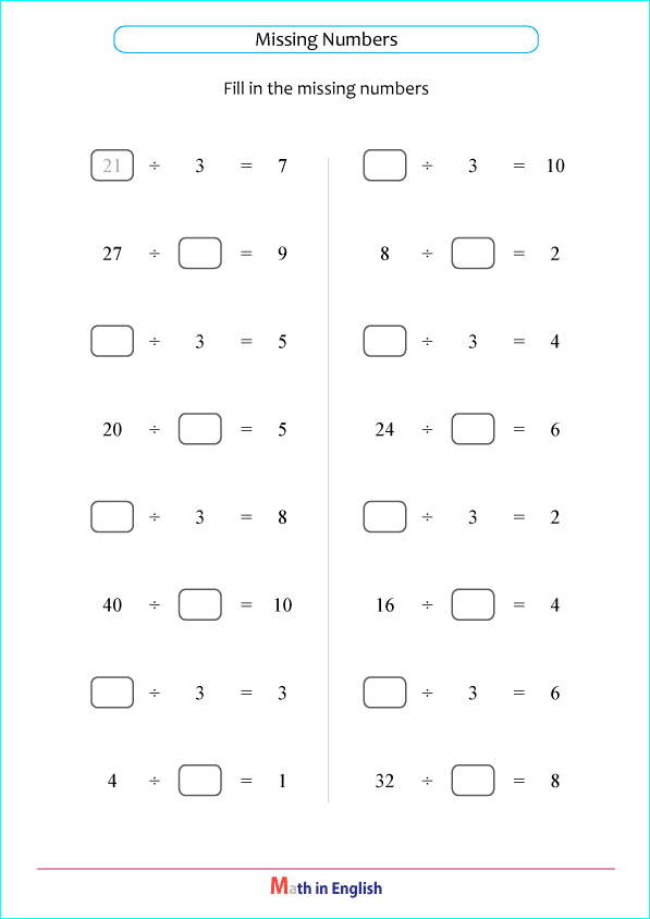 division by 3 and 4