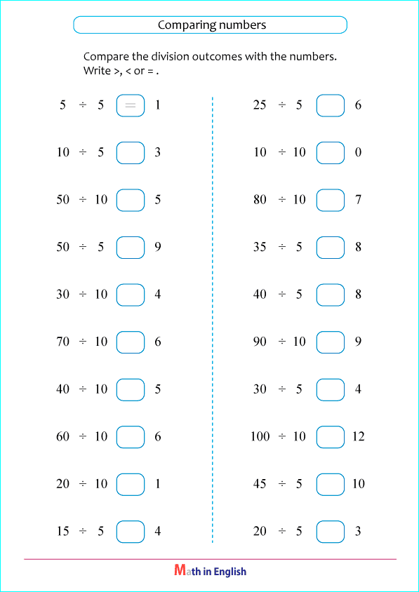 divide by 5 and 10 worksheet