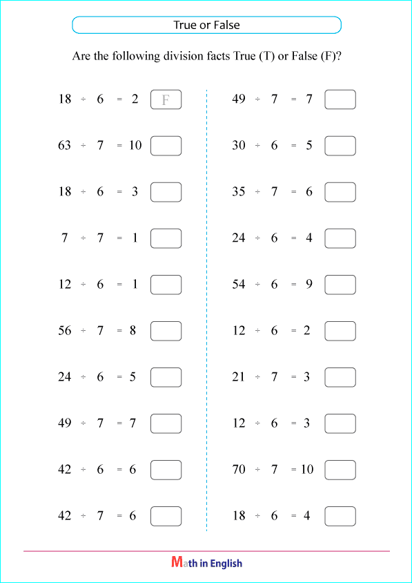 division by 6 and 7