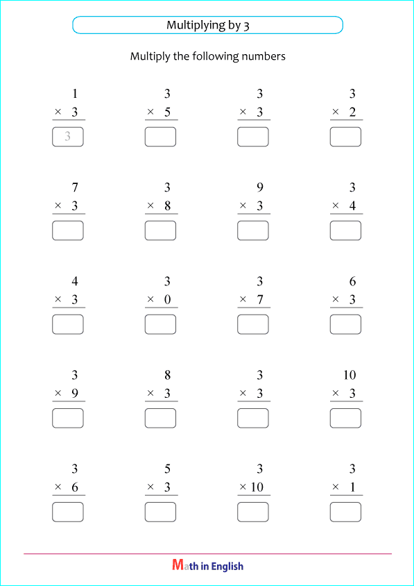 times tables of 3 and 4