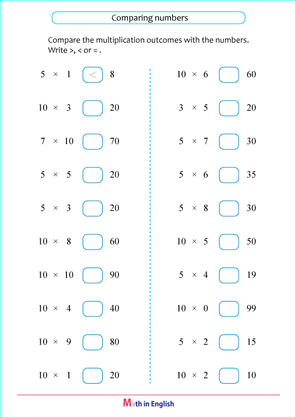 5 and 10 times tables