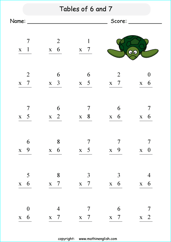 printable math multiplication tables worksheets for kids in primary and elementary math class 