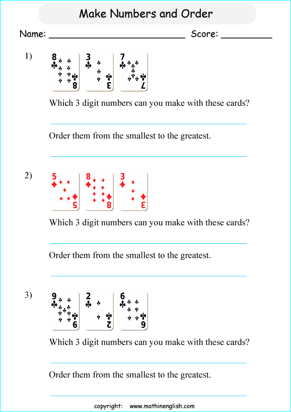 printable math place value of 3 digit number worksheets for kids in primary and elementary math class 