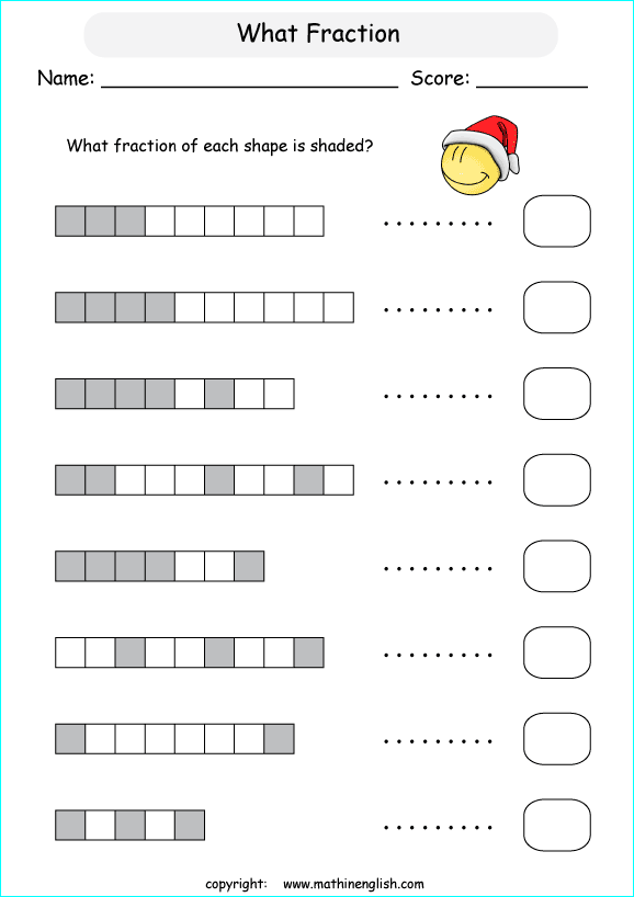 printable fraction with pictures and shapes worksheets for kids in primary and elementary math class 