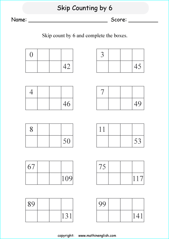 printable math skipcountimg 1 digit numbers worksheets for kids in primary and elementary math class 