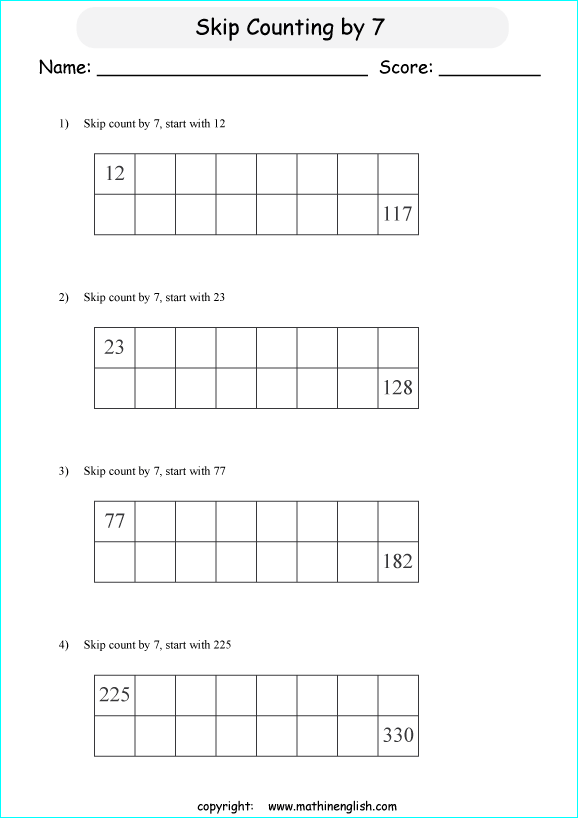 printable math skipcountimg 1 digit numbers worksheets for kids in primary and elementary math class 