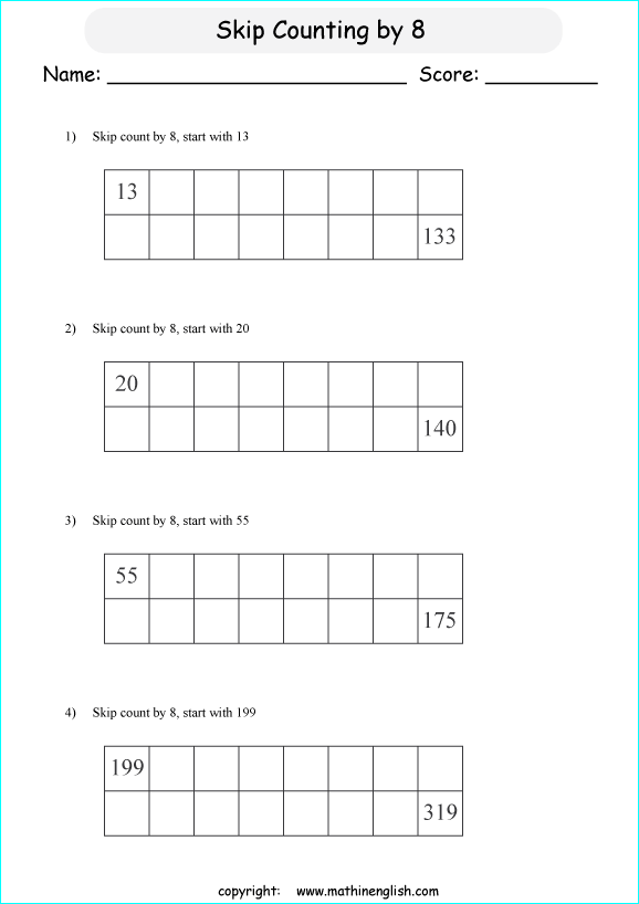 printable math skipcountimg 1 digit numbers worksheets for kids in primary and elementary math class 